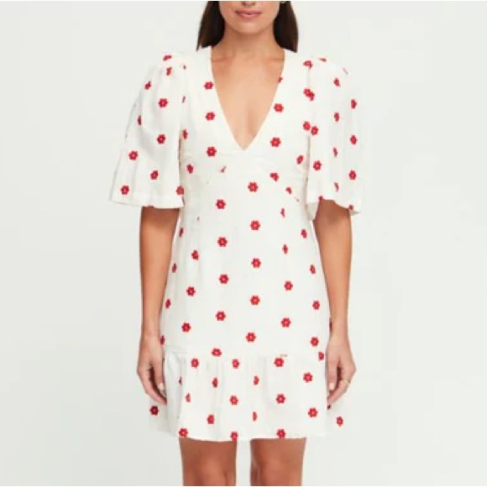 $465 NWT Rhode Mariana Dress in Scarlet Daisy Sz 4